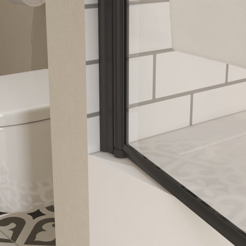 Bath tub Pivot shower screen, with 1/4" tempered glass and towel bar 3458