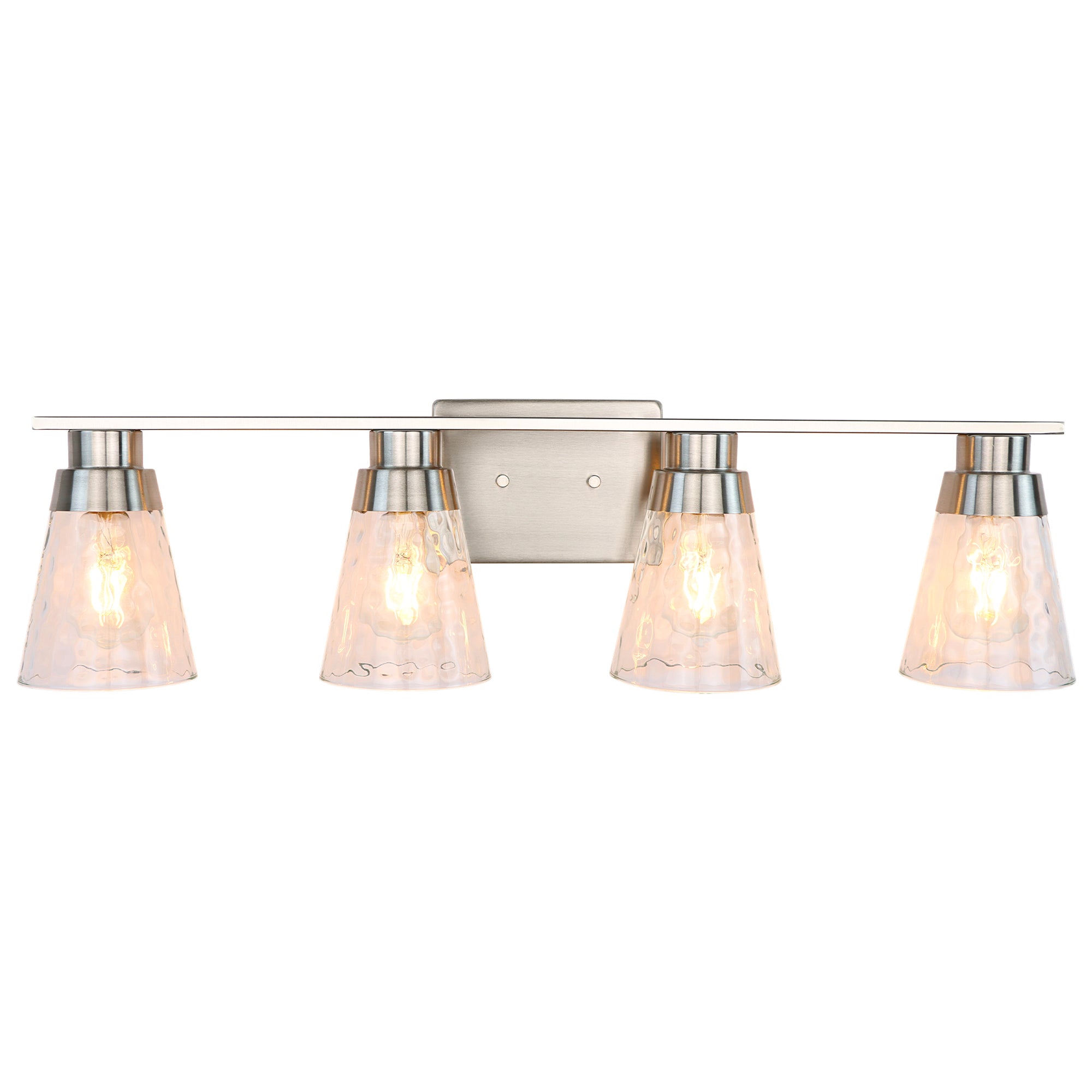 LMLMD Modern Gold Vanity Lighting Fixture, 4 Light Over Mirror, Wall Lamp with Clear Glass for Bathroom, Hallway, Bedroom with E26 Socket
