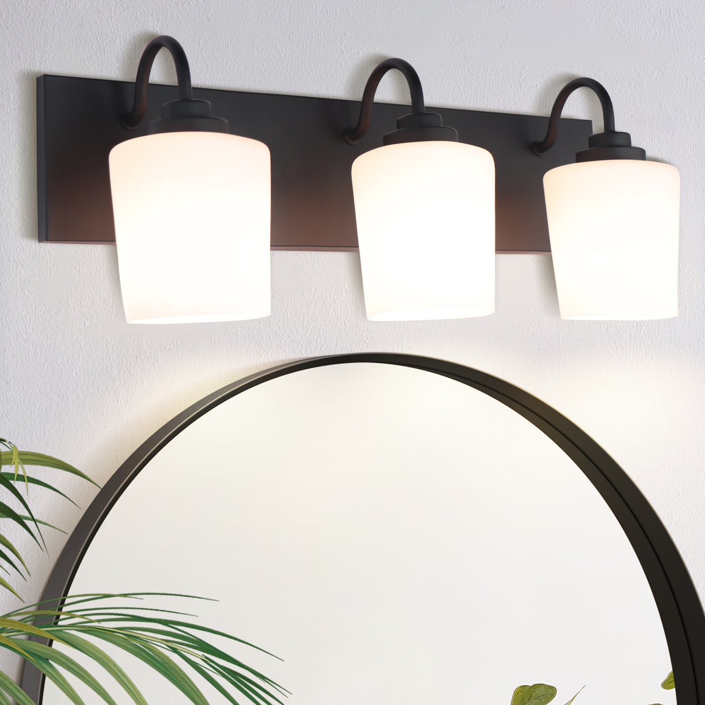 Modern Gold Vanity Lighting Fixture, Mirror 4 Lights, Wall Sconce with Frosted Glass for Bathroom, Hallway, Bedroom with E26 Socket
