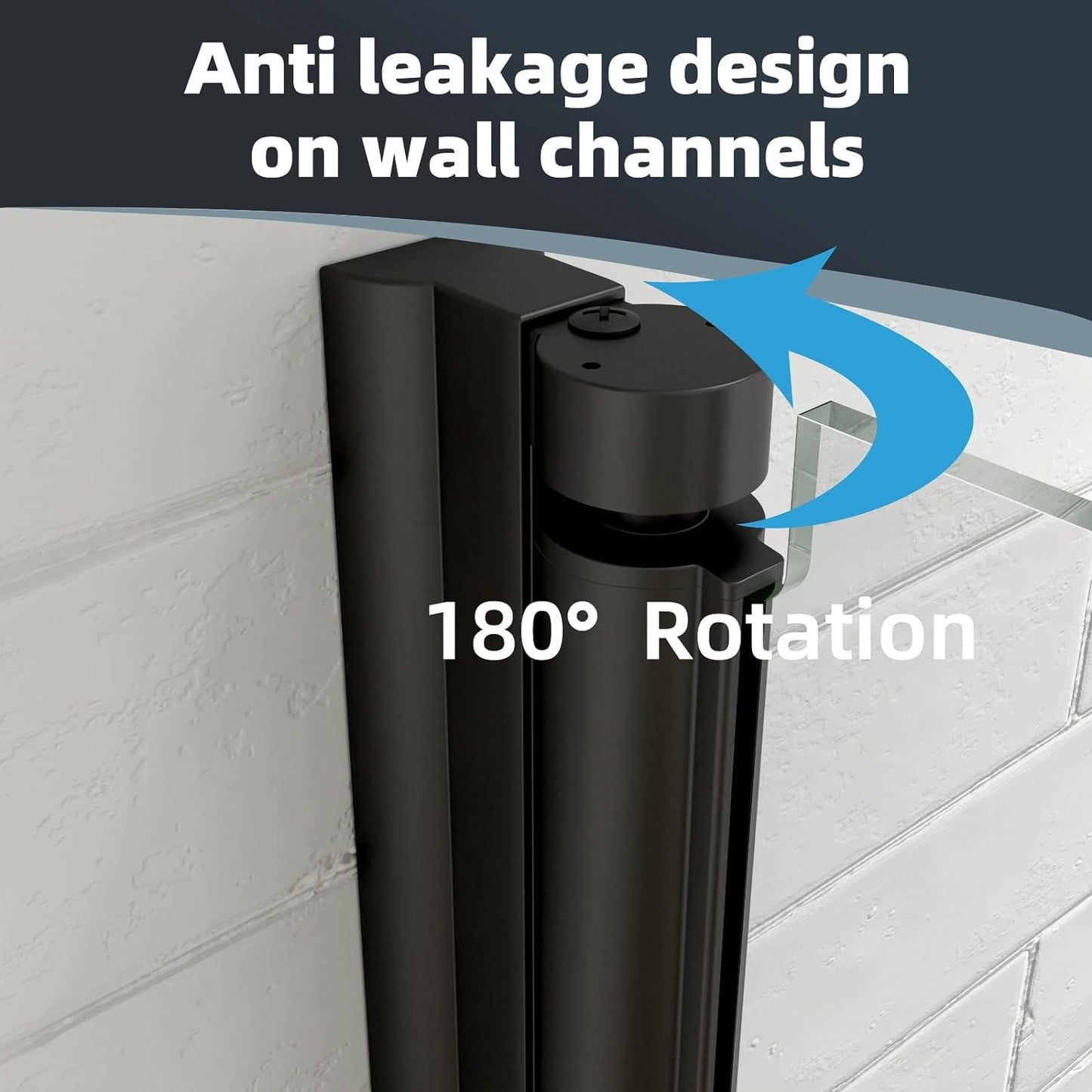 Bath tub Pivot shower screen, with 1/4" tempered glass and towel bar 3458