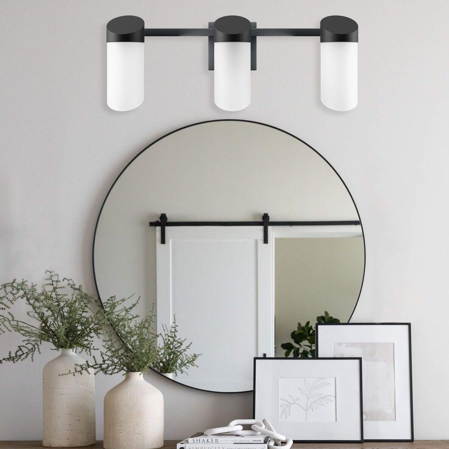 Bathroom Vanity Light Fixtures, 3 Light Modern Gold Vanity Lighting Fixtures, Lighting Fixtures Over Mirror, Wall Sconce with Glass for Hallway, Bedroom with E26 Socket