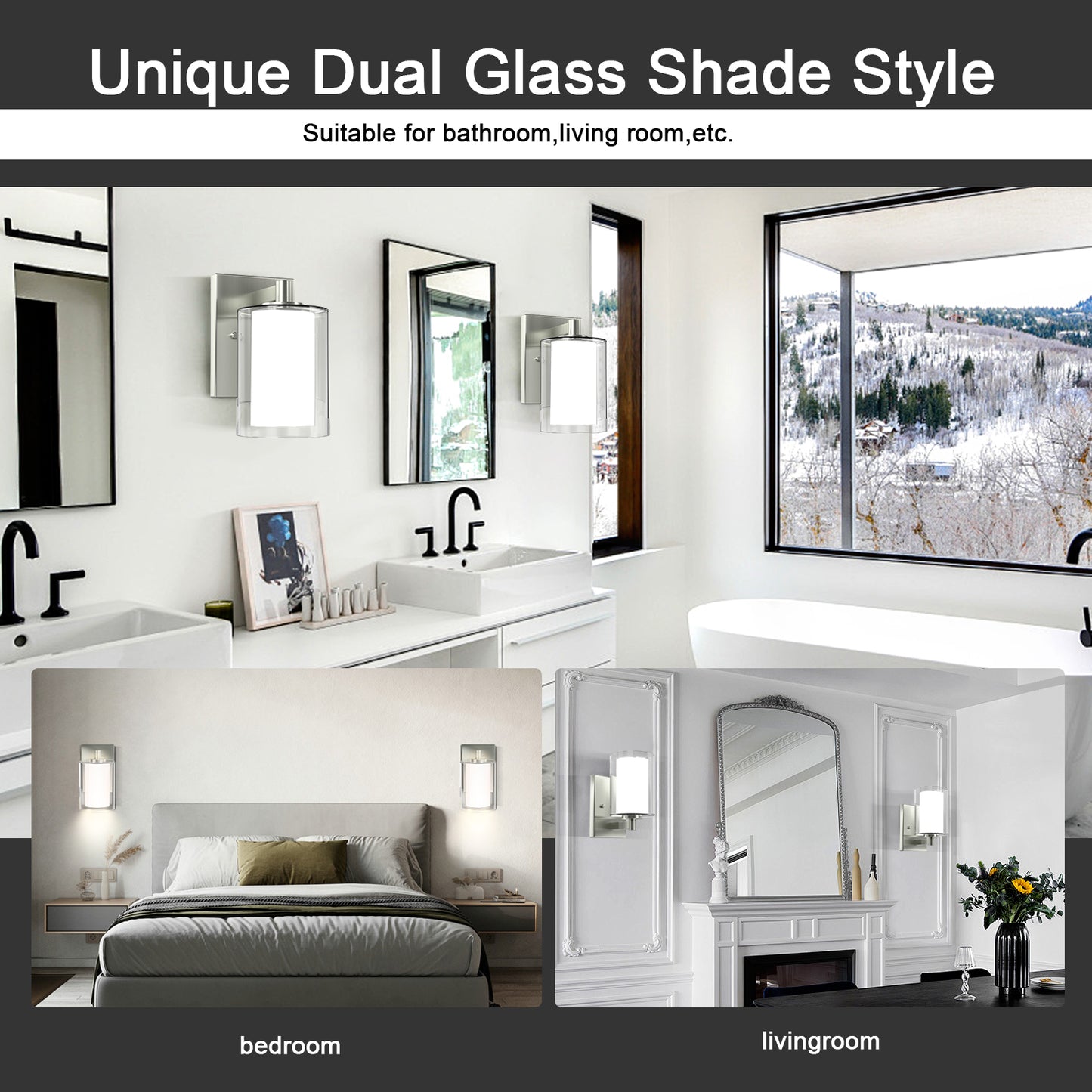 Bathroom Vanity Light Fixture, 1 Light Modern Gold Vanity Lighting fixtures, Lighting Fixtures Over Mirror, Wall Lamp with Clear Glass for, Hallway, Bedroom with E26 Socket