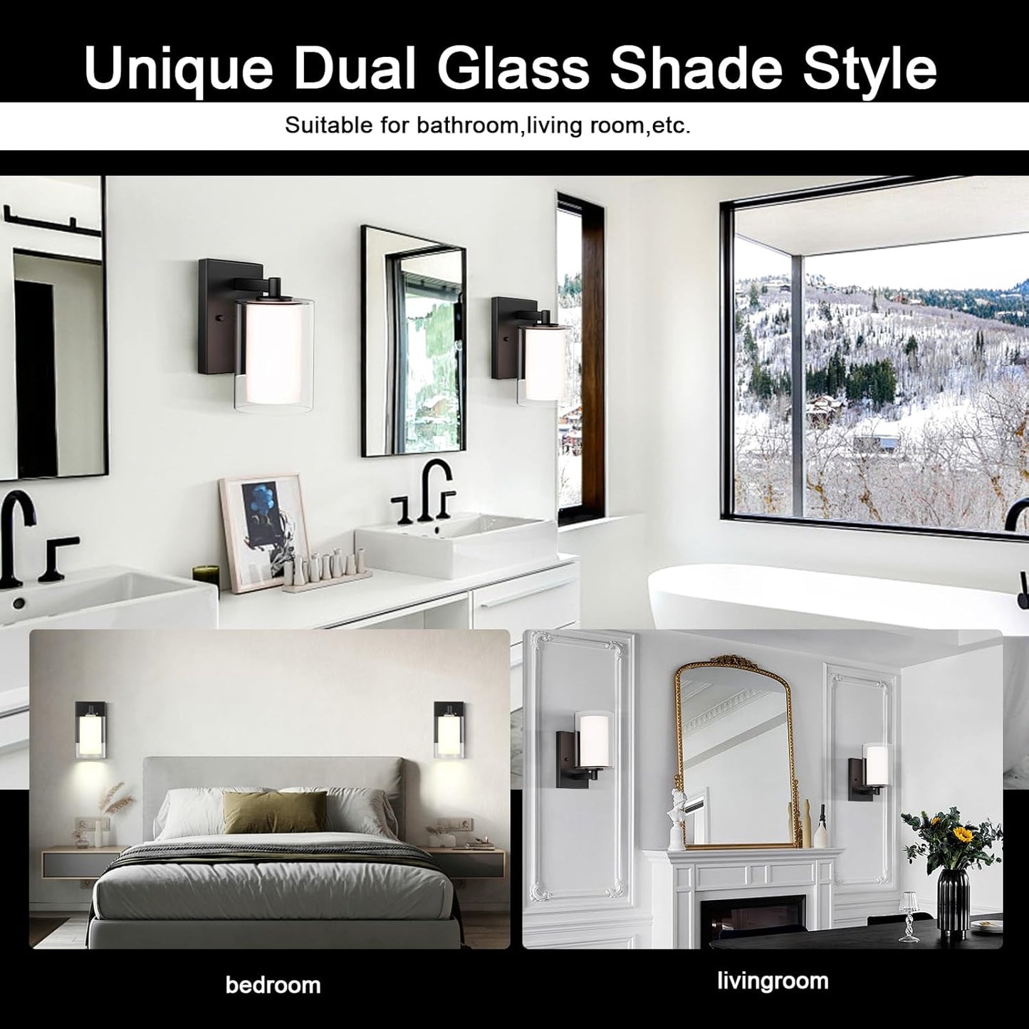 Bathroom Vanity Light Fixture, 1 Light Modern Gold Vanity Lighting fixtures, Lighting Fixtures Over Mirror, Wall Lamp with Clear Glass for, Hallway, Bedroom with E26 Socket