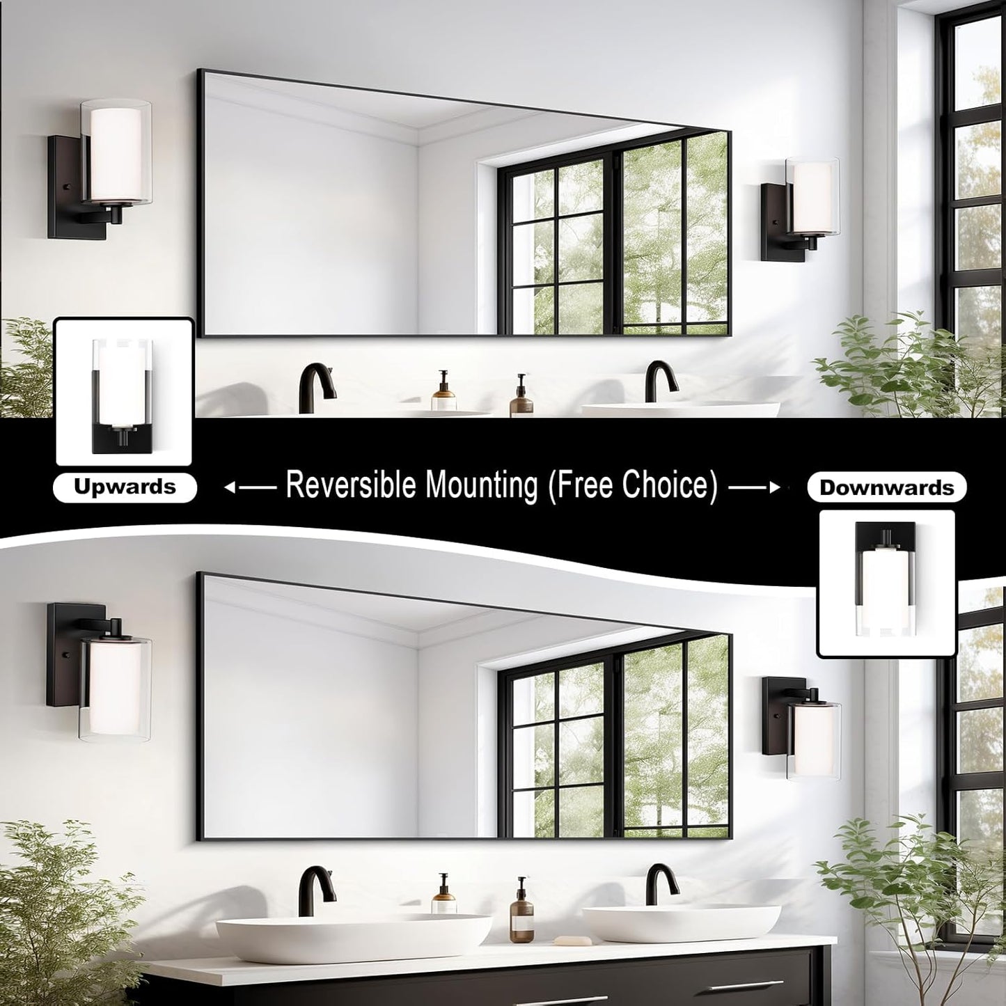 Bathroom Vanity Light Fixture, 1 Light Modern Gold Vanity Lighting fixtures, Lighting Fixtures Over Mirror, Wall Lamp with Clear Glass for, Hallway, Bedroom with E26 Socket