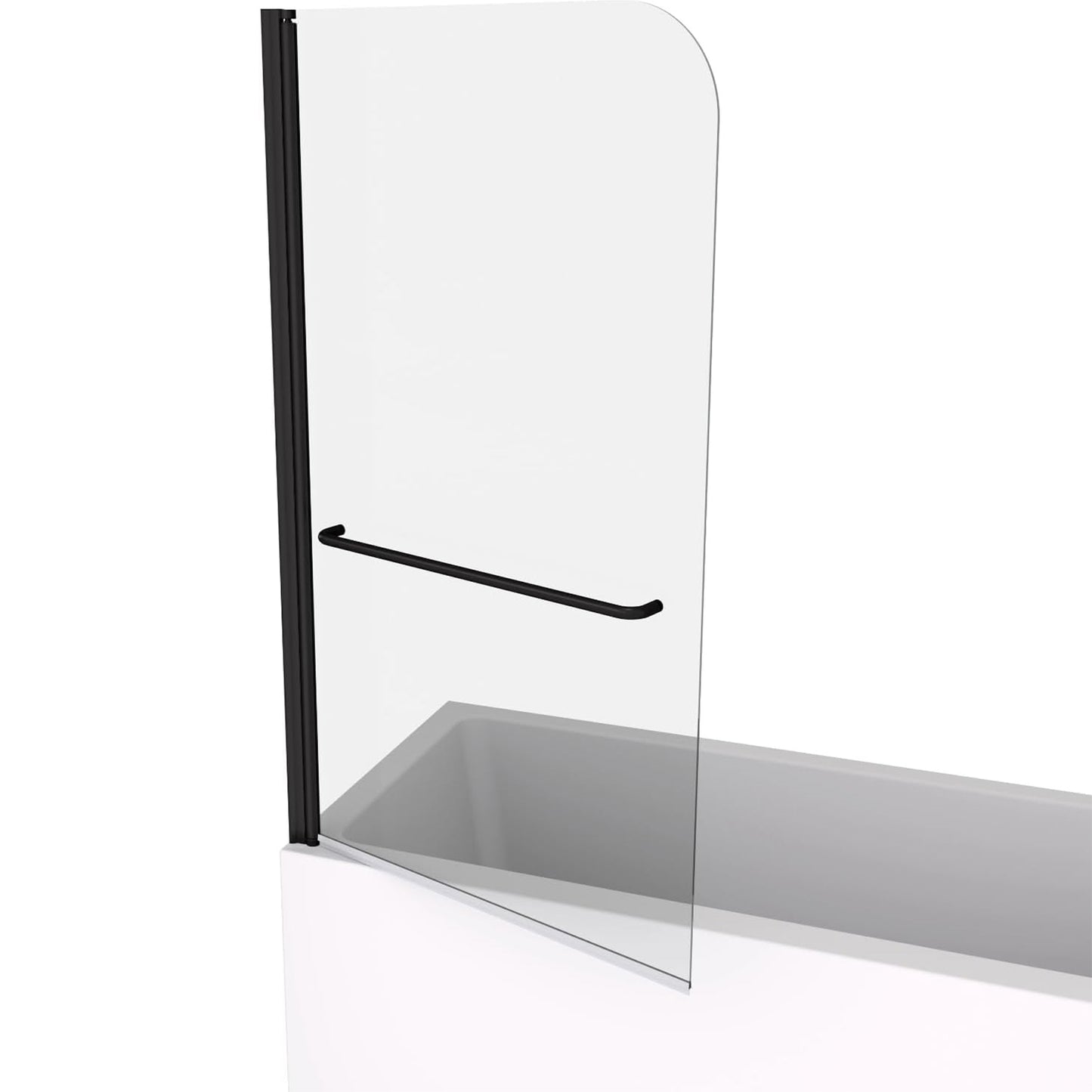 Bath tub Pivot shower screen, with 1/4" tempered glass and towel bar 3458