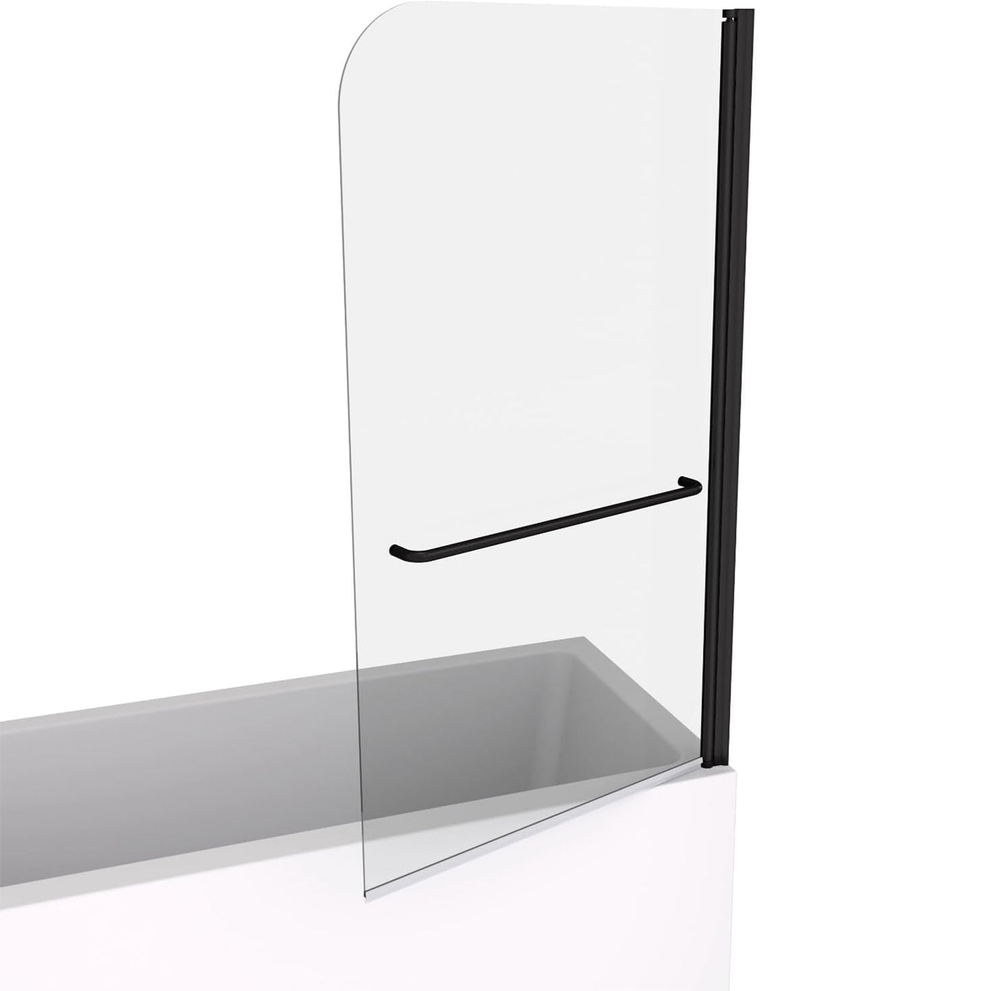 Bath tub Pivot shower screen, with 1/4" tempered glass and towel bar 3458