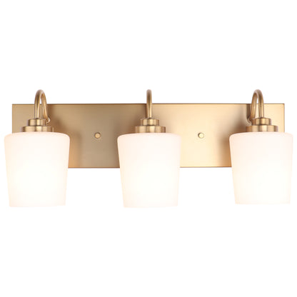 Modern Gold Vanity Lighting Fixture, Mirror 4 Lights, Wall Sconce with Frosted Glass for Bathroom, Hallway, Bedroom with E26 Socket