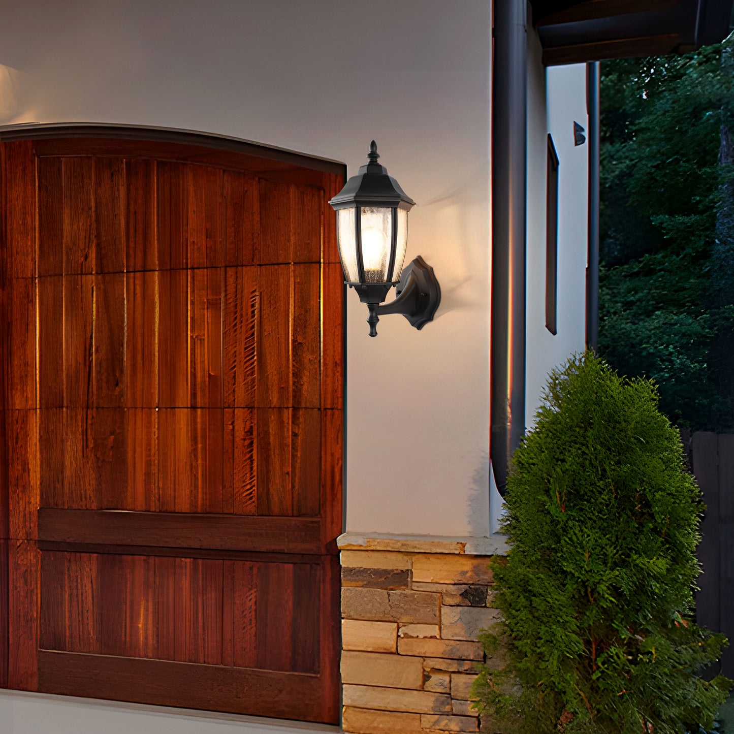 LMLMD Outdoor Wall Lantern, 14 Inch Porch Light Fixtures with Seed Glass Shades, Waterproof Exterior Wall Lights, Mounted Outside Lighting for House Farmhouse Patio Doorway Garage (E26 Base Max 40W)