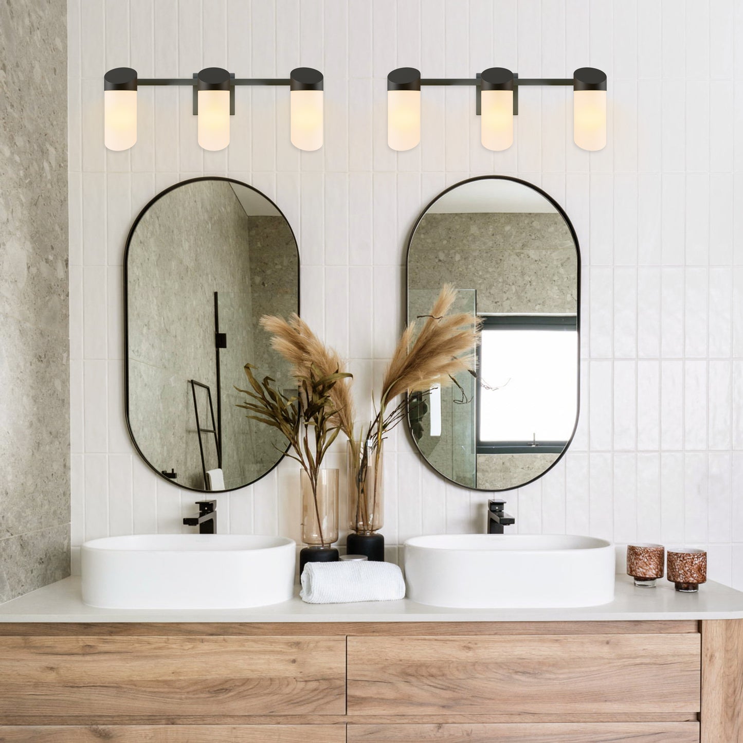 Bathroom Vanity Light Fixtures, 3 Light Modern Gold Vanity Lighting Fixtures, Lighting Fixtures Over Mirror, Wall Sconce with Glass for Hallway, Bedroom with E26 Socket