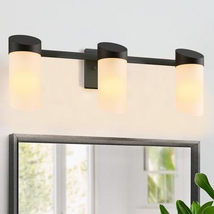 Bathroom Vanity Light Fixtures, 3 Light Modern Gold Vanity Lighting Fixtures, Lighting Fixtures Over Mirror, Wall Sconce with Glass for Hallway, Bedroom with E26 Socket