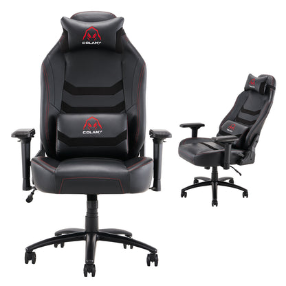 COLAMY Big and Tall Gaming Chair 400lbs-Ergonomic Computer Gamer Chair, Leather Executive Office Chair, Heavy Duty PC Gaming Chair with Wide Seat