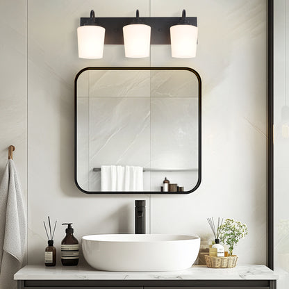 Modern Gold Vanity Lighting Fixture, Mirror 4 Lights, Wall Sconce with Frosted Glass for Bathroom, Hallway, Bedroom with E26 Socket