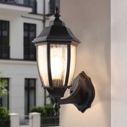 LMLMD Outdoor Wall Lantern, 14 Inch Porch Light Fixtures with Seed Glass Shades, Waterproof Exterior Wall Lights, Mounted Outside Lighting for House Farmhouse Patio Doorway Garage (E26 Base Max 40W)