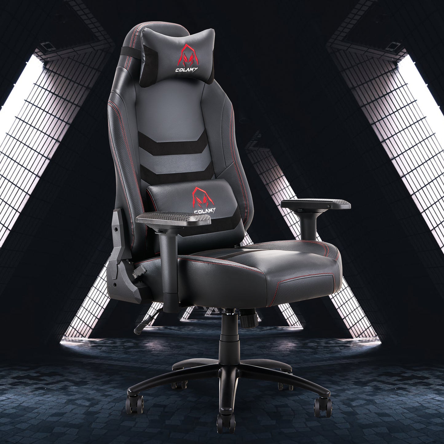 COLAMY Big and Tall Gaming Chair 400lbs-Ergonomic Computer Gamer Chair, Leather Executive Office Chair, Heavy Duty PC Gaming Chair with Wide Seat