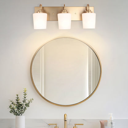 Modern Gold Vanity Lighting Fixture, Mirror 4 Lights, Wall Sconce with Frosted Glass for Bathroom, Hallway, Bedroom with E26 Socket