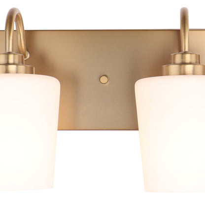 Modern Gold Vanity Lighting Fixture, Mirror 4 Lights, Wall Sconce with Frosted Glass for Bathroom, Hallway, Bedroom with E26 Socket