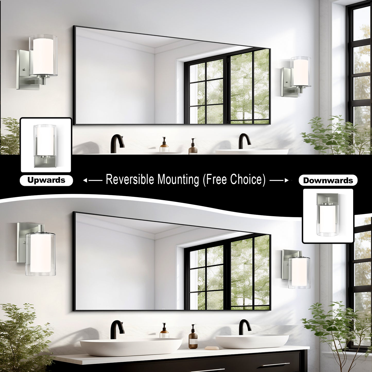 Bathroom Vanity Light Fixture, 1 Light Modern Gold Vanity Lighting fixtures, Lighting Fixtures Over Mirror, Wall Lamp with Clear Glass for, Hallway, Bedroom with E26 Socket