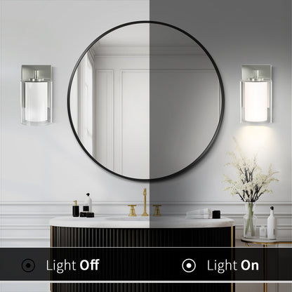 Bathroom Vanity Light Fixture, 1 Light Modern Gold Vanity Lighting fixtures, Lighting Fixtures Over Mirror, Wall Lamp with Clear Glass for, Hallway, Bedroom with E26 Socket