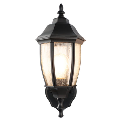LMLMD Outdoor Wall Lantern, 14 Inch Porch Light Fixtures with Seed Glass Shades, Waterproof Exterior Wall Lights, Mounted Outside Lighting for House Farmhouse Patio Doorway Garage (E26 Base Max 40W)