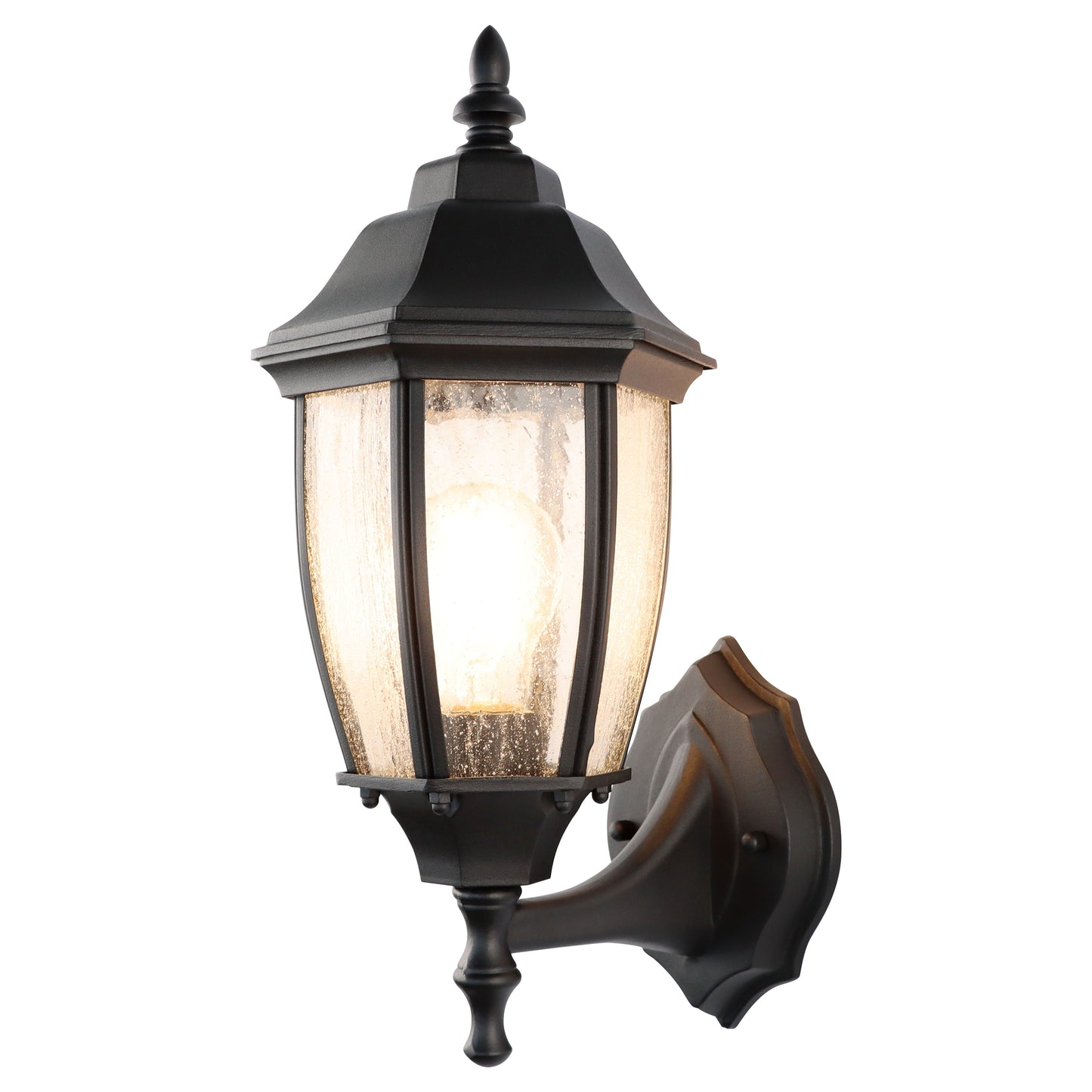LMLMD Outdoor Wall Lantern, 14 Inch Porch Light Fixtures with Seed Glass Shades, Waterproof Exterior Wall Lights, Mounted Outside Lighting for House Farmhouse Patio Doorway Garage (E26 Base Max 40W)