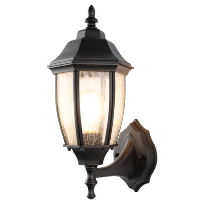 LMLMD Outdoor Wall Lantern, 14 Inch Porch Light Fixtures with Seed Glass Shades, Waterproof Exterior Wall Lights, Mounted Outside Lighting for House Farmhouse Patio Doorway Garage (E26 Base Max 40W)
