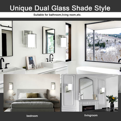 Bathroom Vanity Light Fixture, 1 Light Modern Gold Vanity Lighting fixtures, Lighting Fixtures Over Mirror, Wall Lamp with Clear Glass for, Hallway, Bedroom with E26 Socket