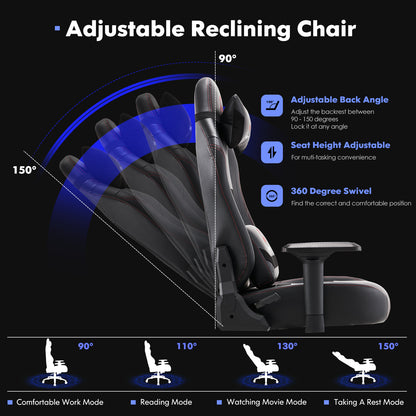 COLAMY Big and Tall Gaming Chair 400lbs-Ergonomic Computer Gamer Chair, Leather Executive Office Chair, Heavy Duty PC Gaming Chair with Wide Seat