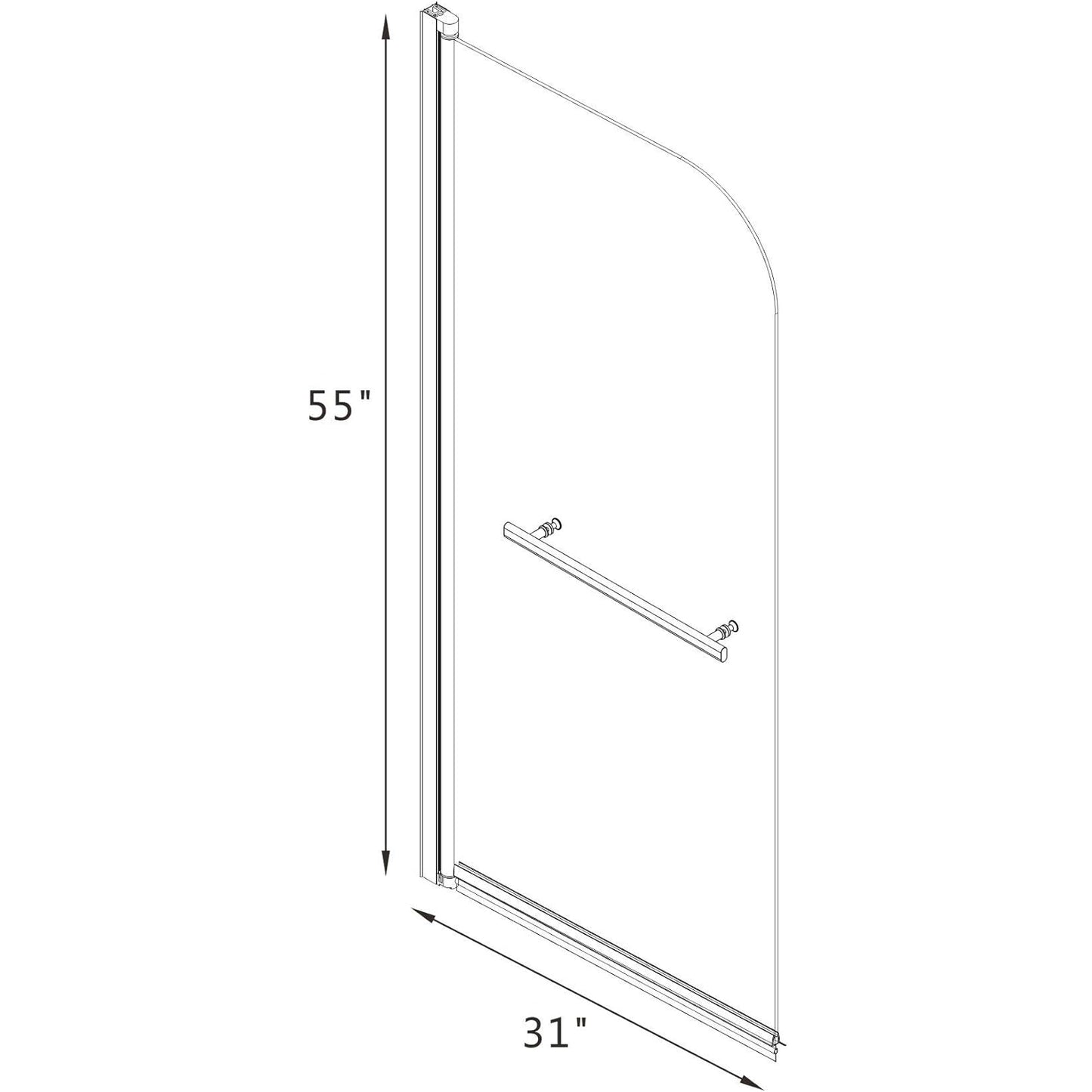 Goodyo 31"X55" Bathtub Screen Framless Shower Door Tempered Glass Shower Panel