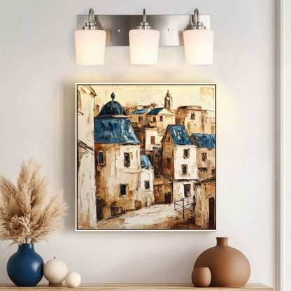 Modern Gold Vanity Lighting Fixture, Mirror 4 Lights, Wall Sconce with Frosted Glass for Bathroom, Hallway, Bedroom with E26 Socket