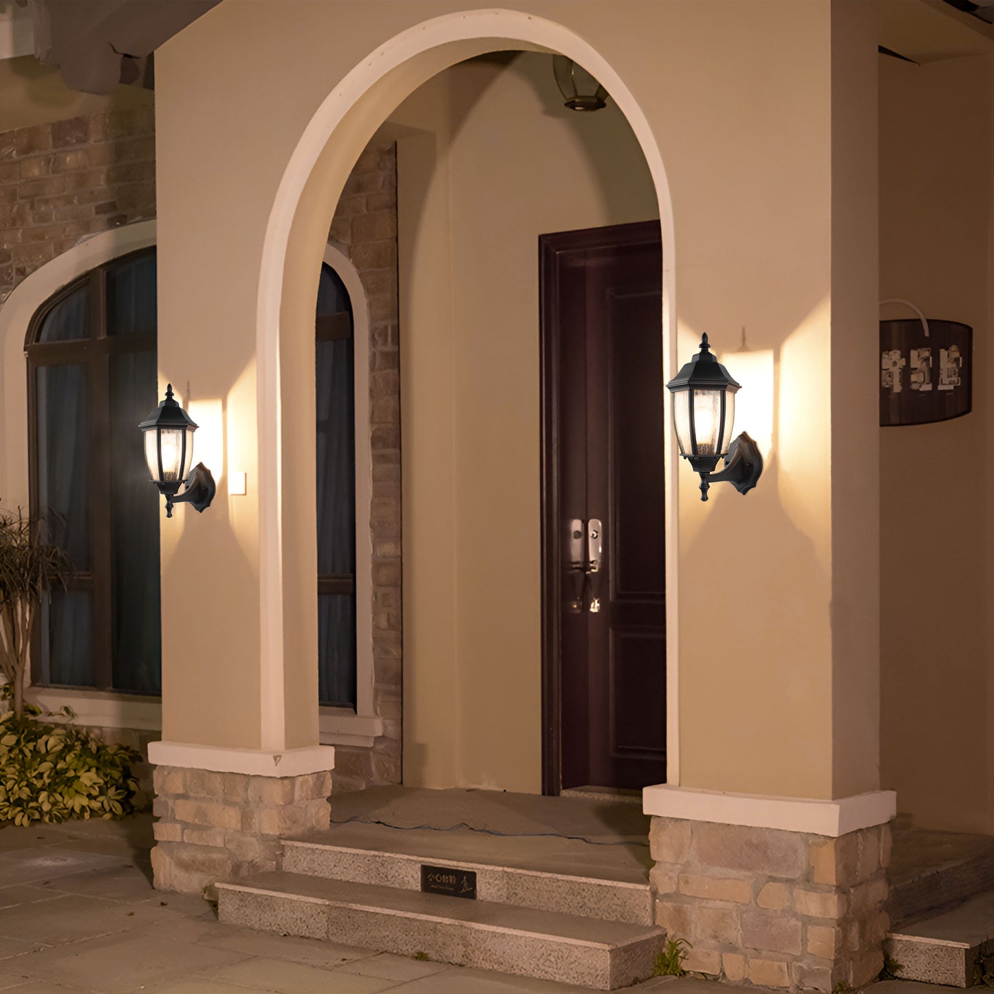 LMLMD Outdoor Wall Lantern, 14 Inch Porch Light Fixtures with Seed Glass Shades, Waterproof Exterior Wall Lights, Mounted Outside Lighting for House Farmhouse Patio Doorway Garage (E26 Base Max 40W)