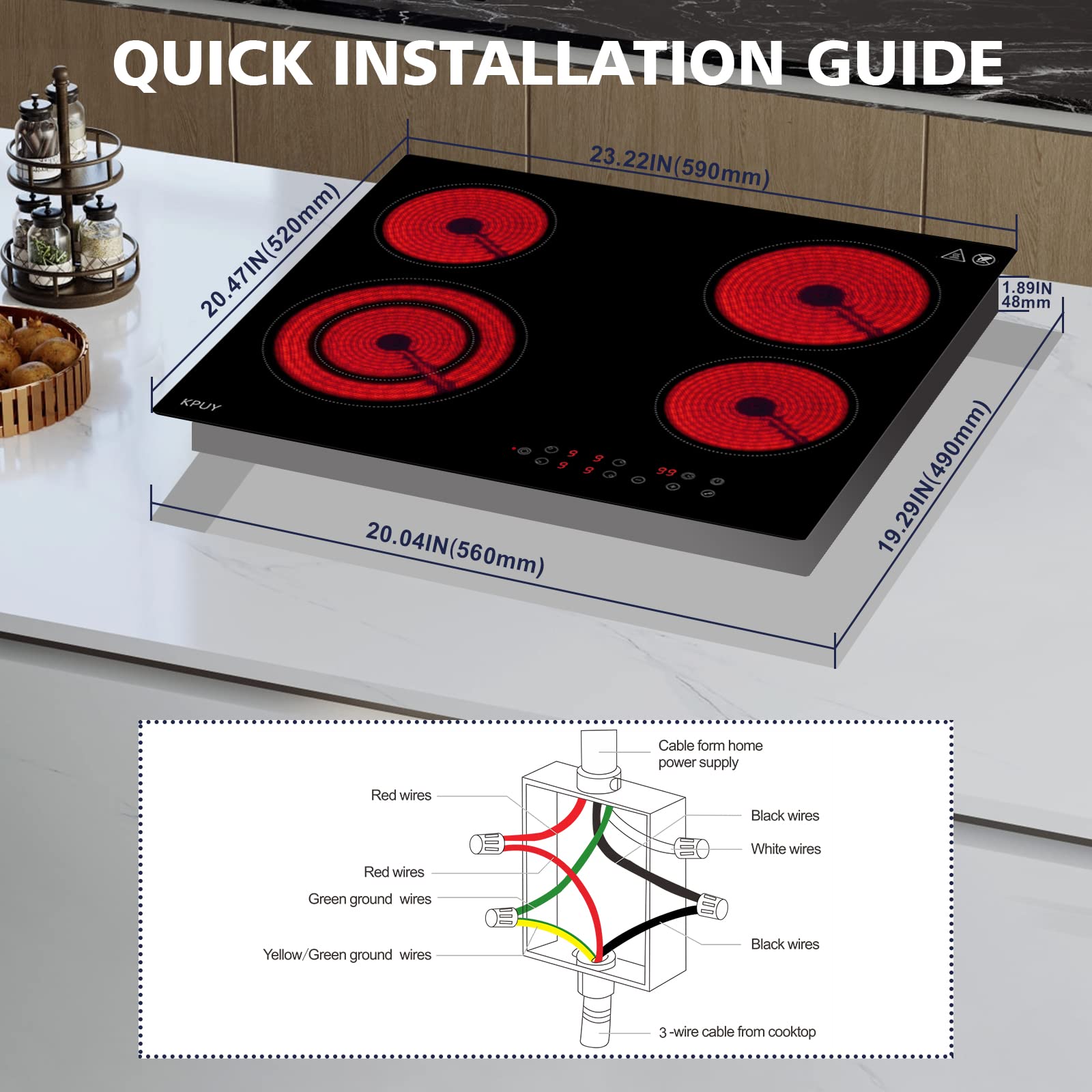 KPUY 4 Burner Electric Cooktop