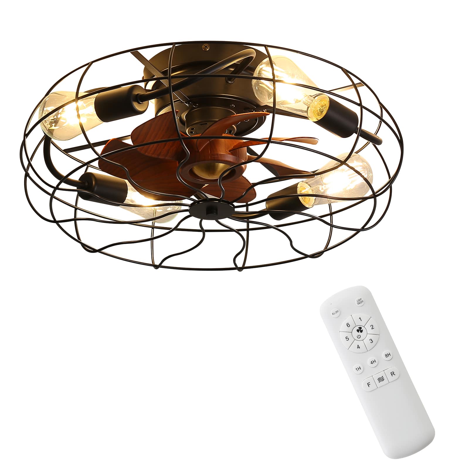 KPUY Caged Ceiling Fans with Lights