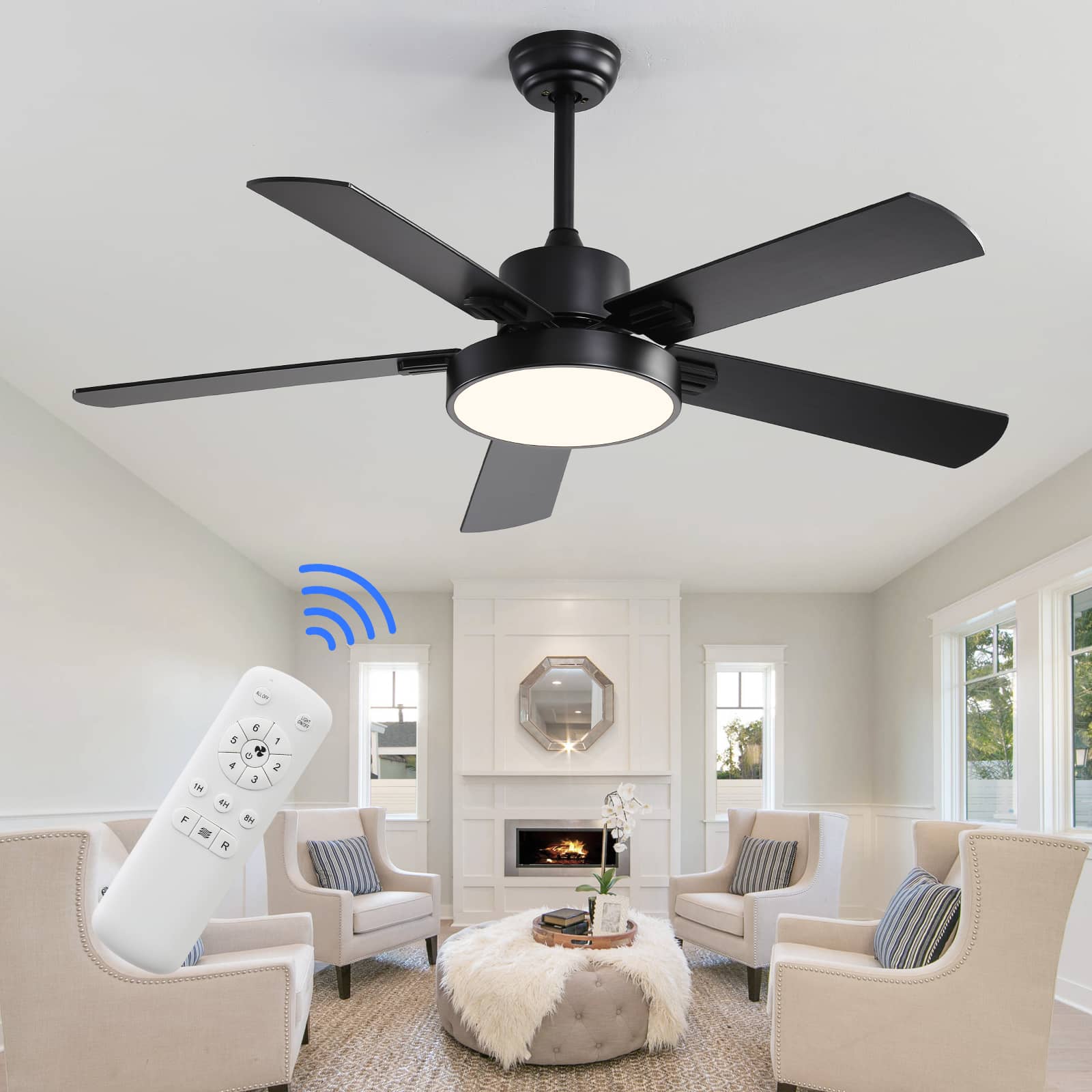 KPUY Ceiling Fan with Lights and Remote