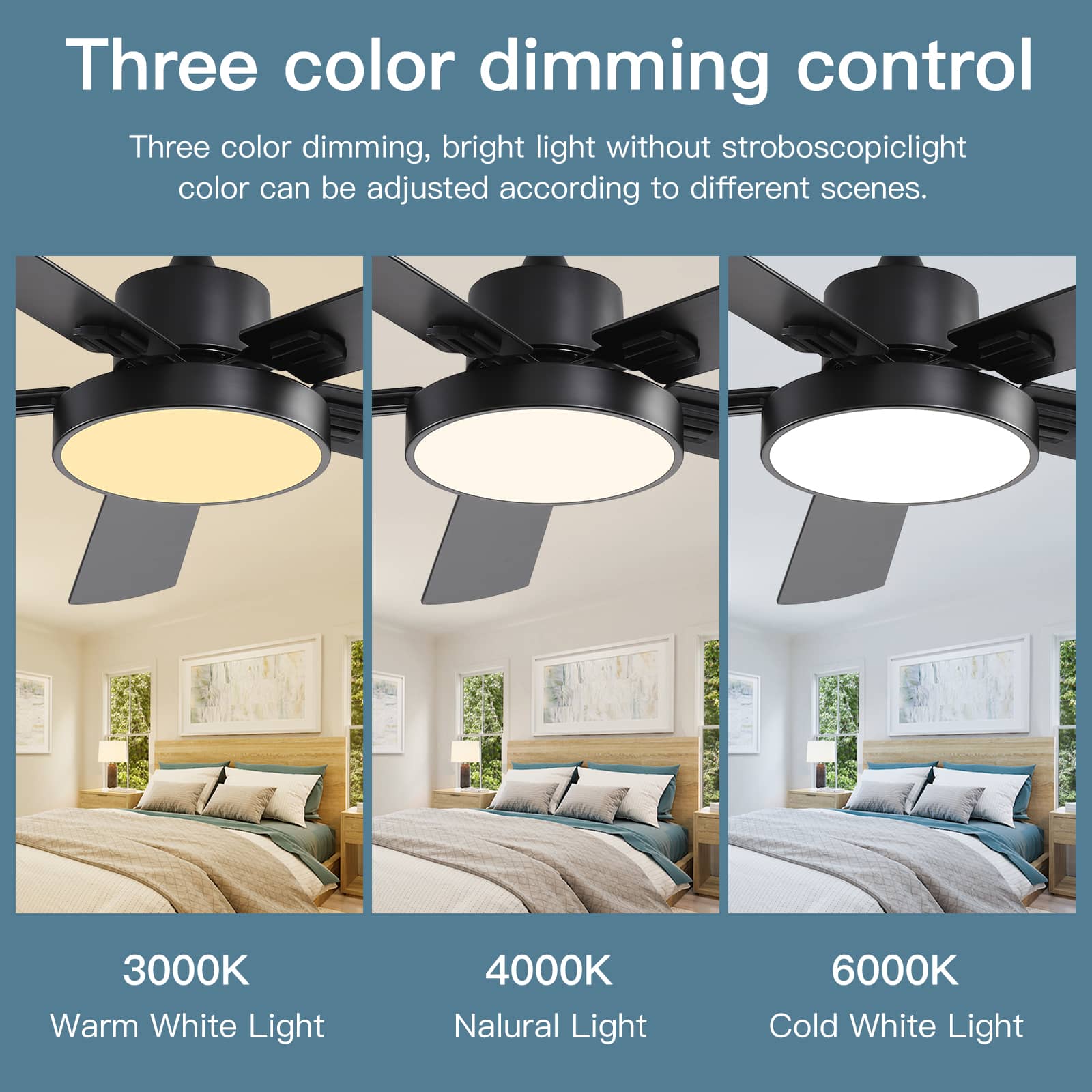 KPUY Ceiling Fan with Lights and Remote